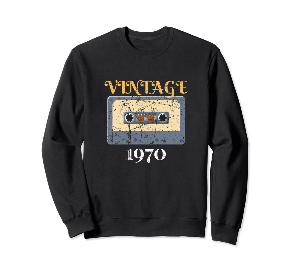 1970 Cassette Tape Music Lover Sweatshirt - Minimalist Print Unisex - T-Shirt, Sweatshirt, Hoodie