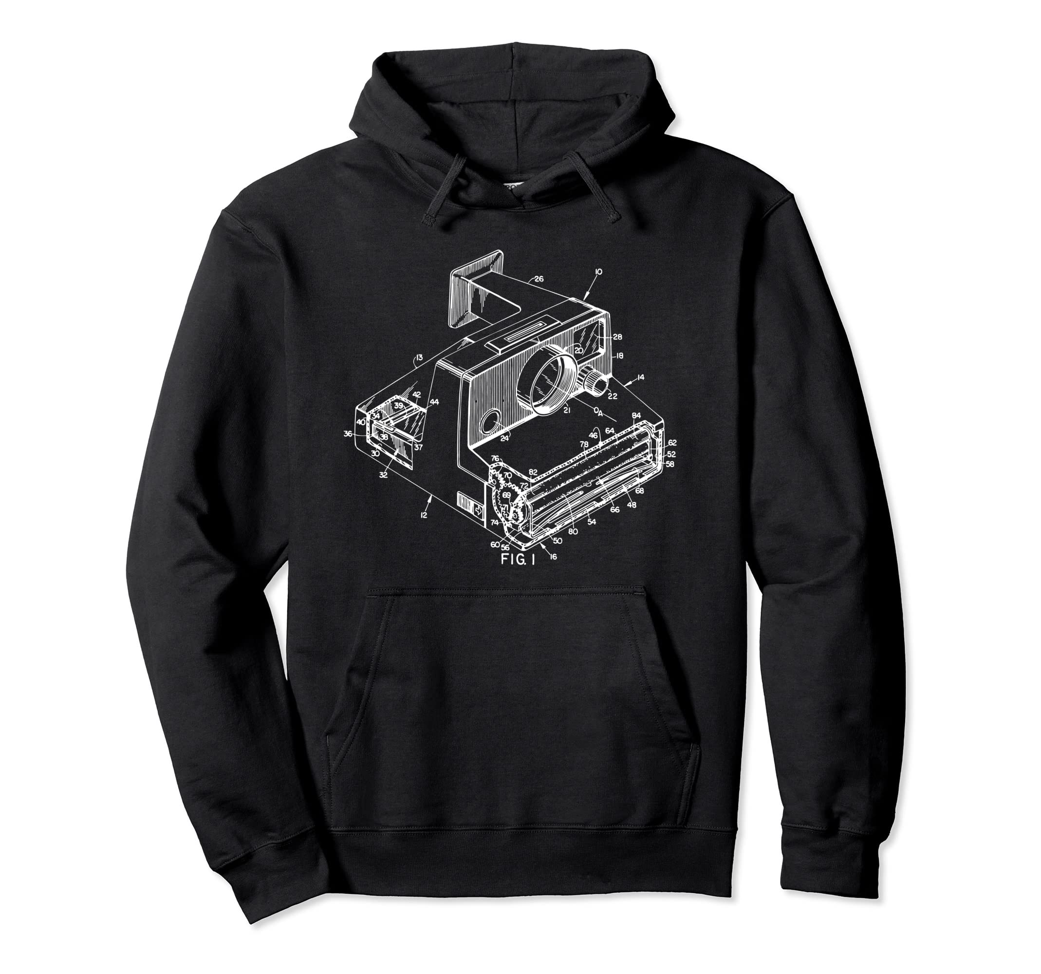 Photography Camera Patent Hoodie - Novelty Apparel Unisex - T-Shirt, Sweatshirt, Hoodie