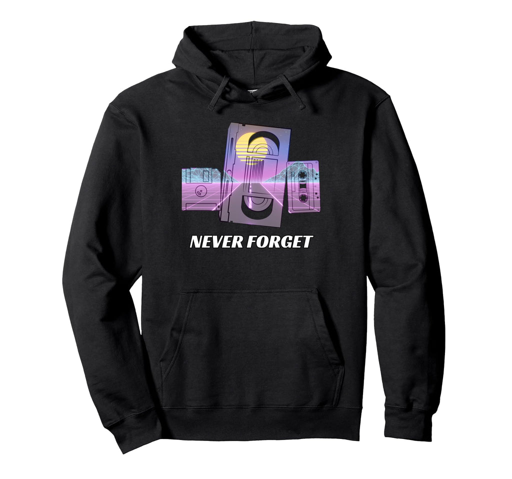 Never Forget Floppy Disk Vhs Cassette Audio Hoodie - Graphic Print Unisex - T-Shirt, Sweatshirt, Hoodie