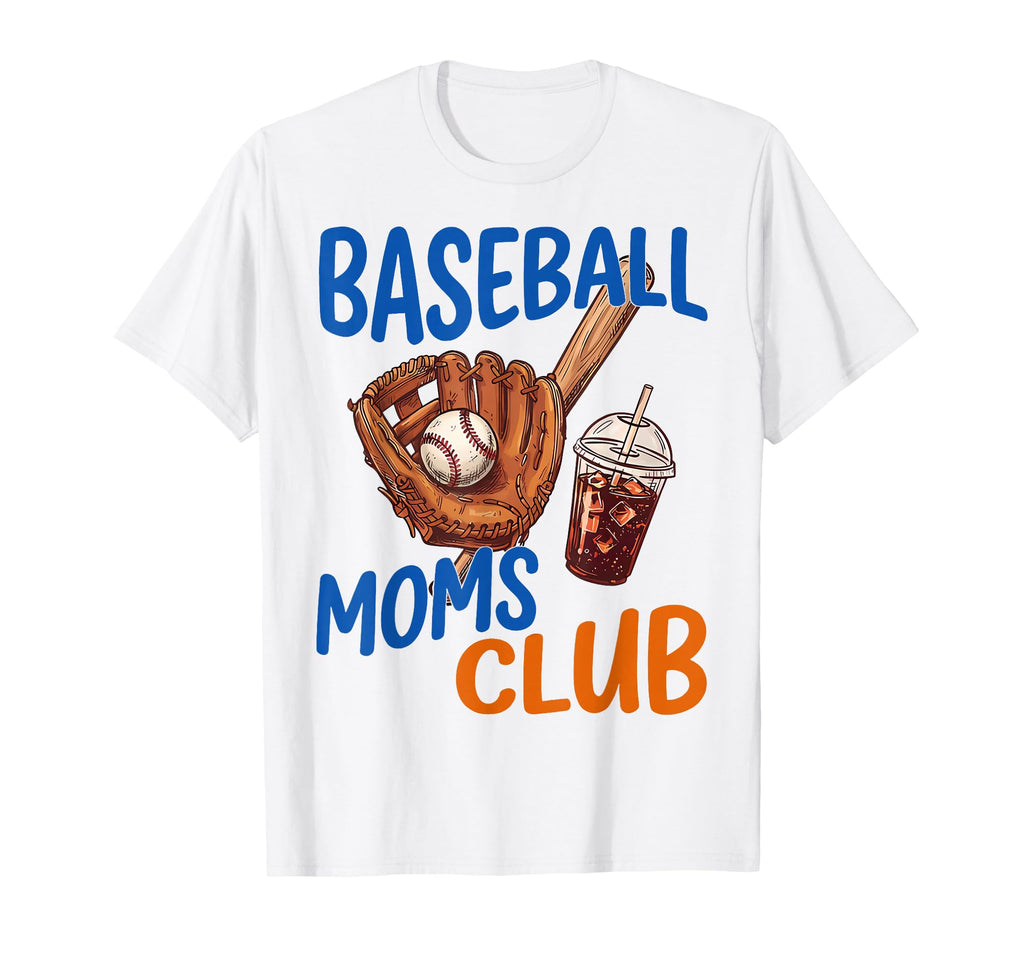 Iced Coffee Baseball Moms Club Game T-Shirt - Custom Art Print Men Women - T-Shirt, Sweatshirt, Hoodie