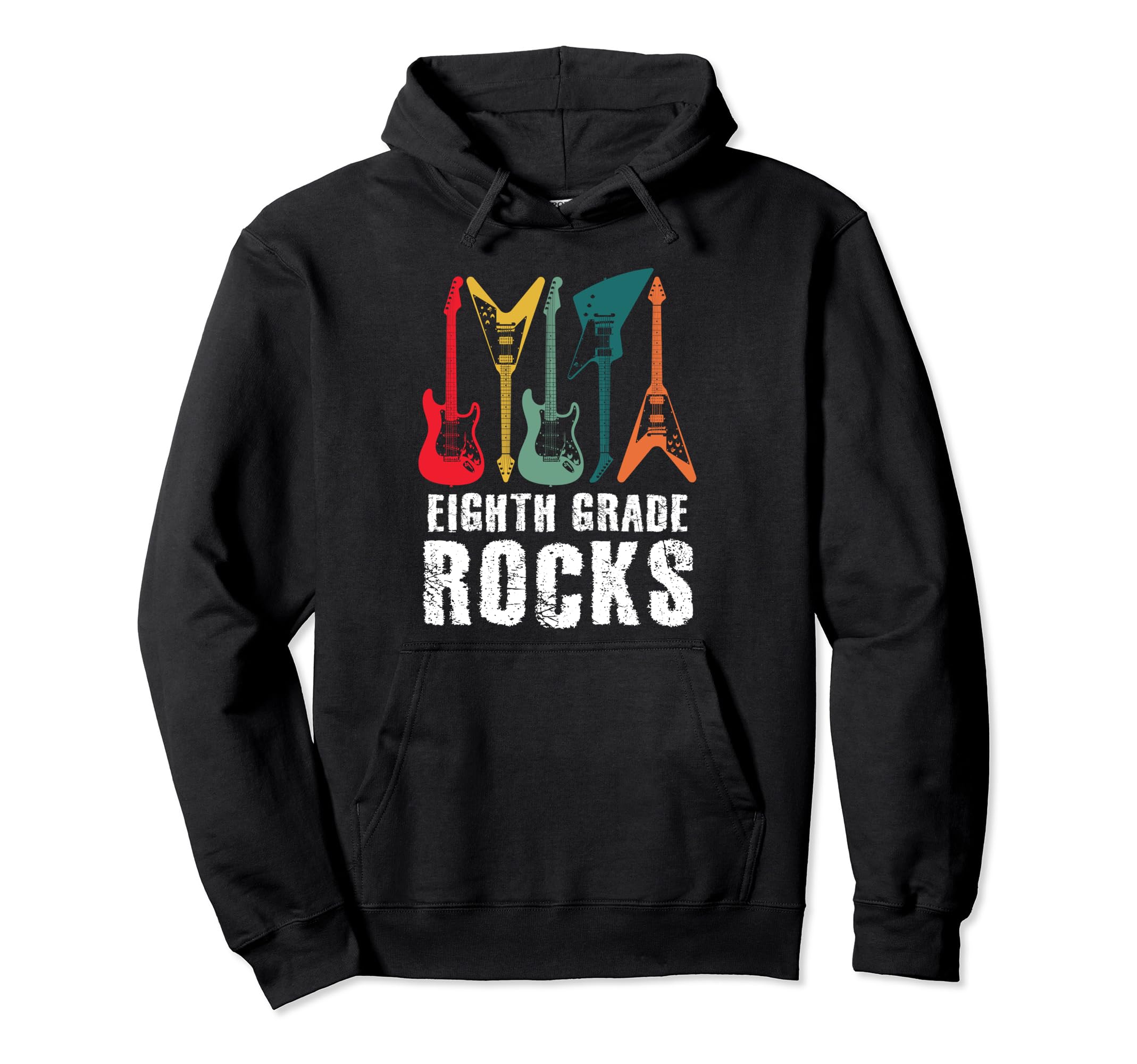 Eighth Grade Rocks Teacher Rockstar Hoodie - Minimalist Print Men Women - T-Shirt, Sweatshirt, Hoodie