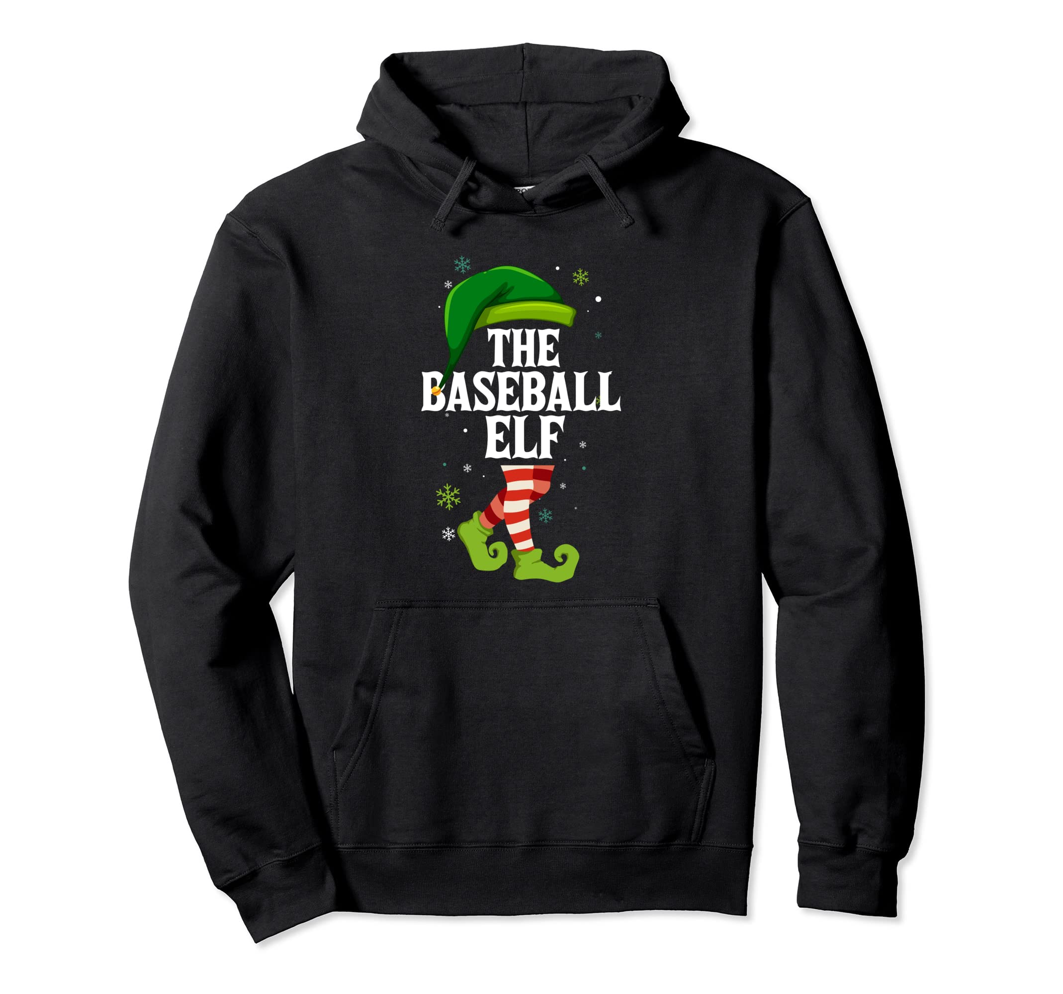 Baseball Elf Matching Family Group Hoodie - Minimalist Print Men Women - T-Shirt, Sweatshirt, Hoodie