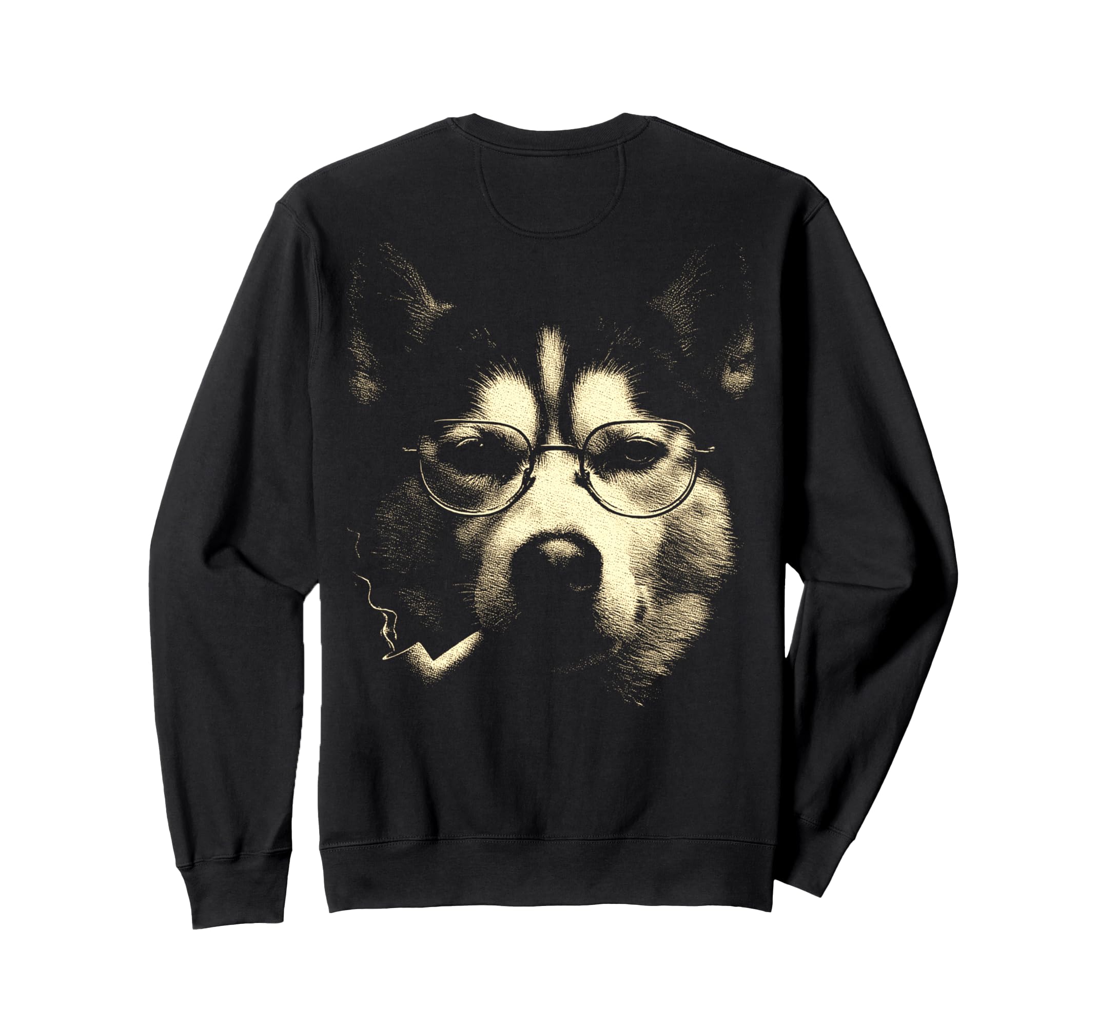 Siberian Husky Glasses Smoking Pipe Sweatshirt - Fun Novelty Design Unisex - T-Shirt, Sweatshirt, Hoodie