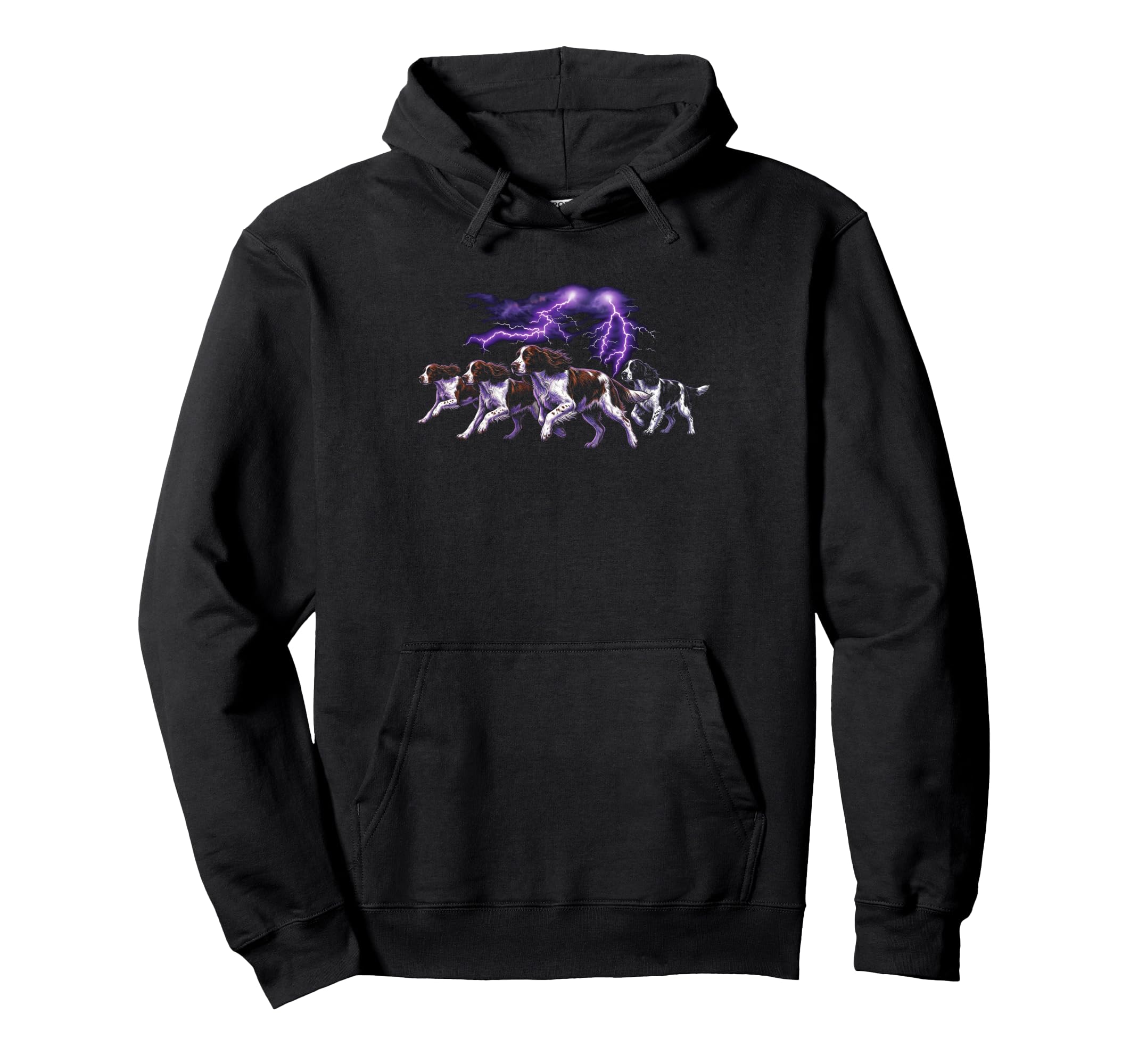 English Springer Spaniel 90S Dog Hoodie - Custom Art Print for Adults - T-Shirt, Sweatshirt, Hoodie
