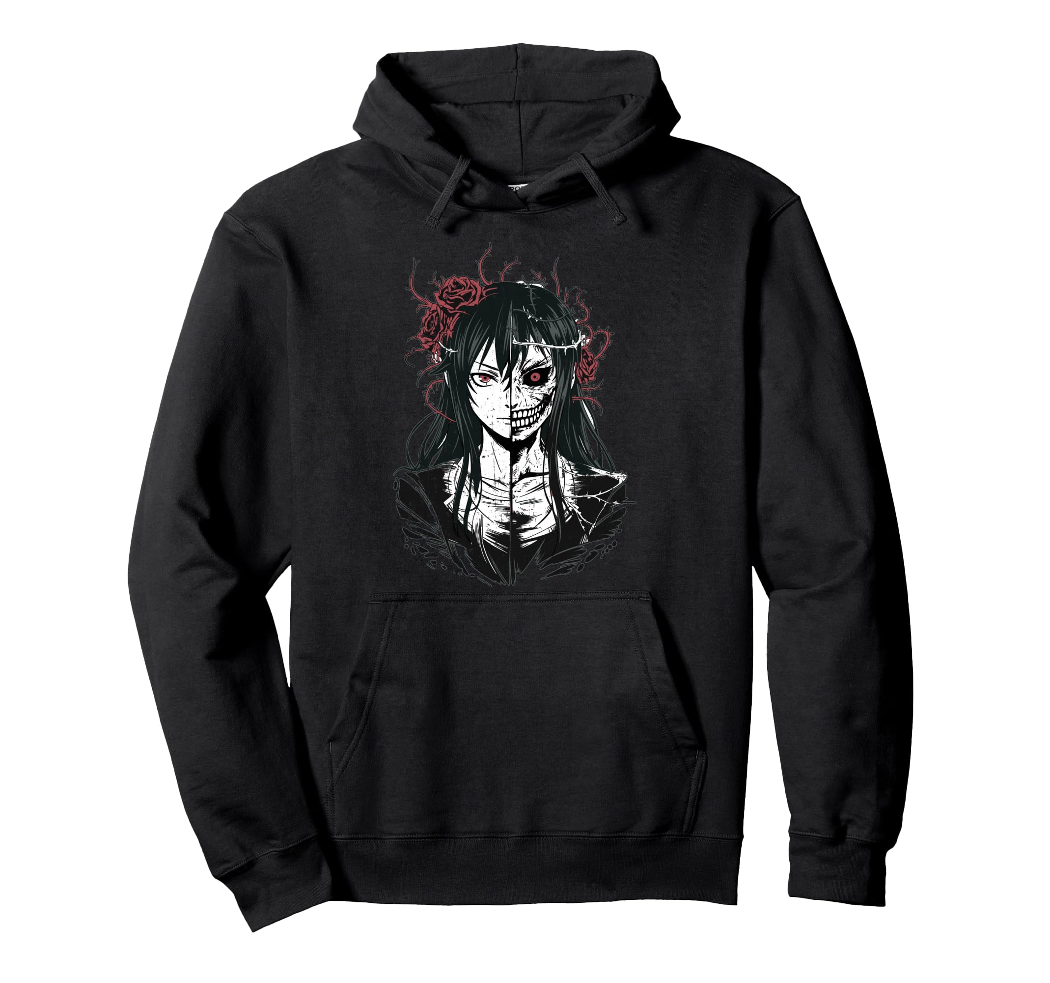 Japanese Horror Anime Manga Y2K Hannya Hoodie - Minimalist Print Unisex - T-Shirt, Sweatshirt, Hoodie