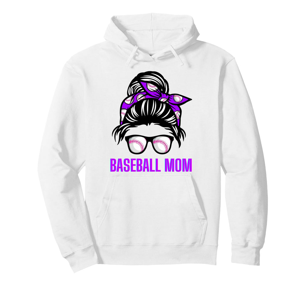 Messy Bun Baseball Momma Life Hoodie - Casual Everyday Wear for Adults - T-Shirt, Sweatshirt, Hoodie