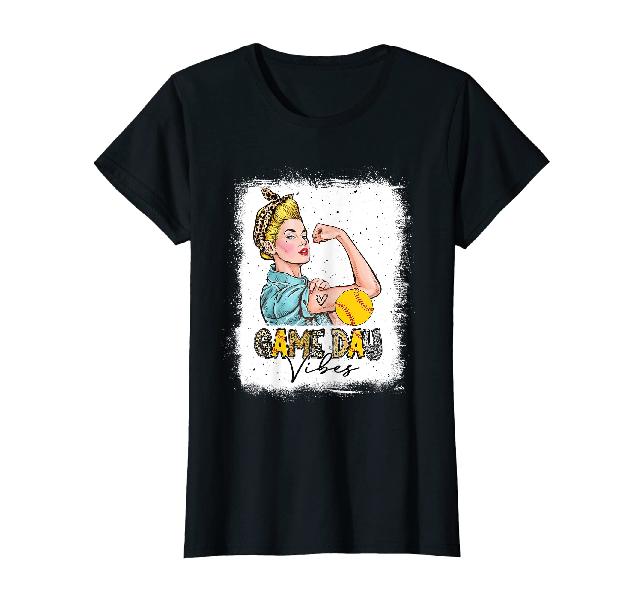 Womens Bleached Softball Game Day Vibes T-Shirt - Aesthetic Graphic Unisex - T-Shirt, Sweatshirt, Hoodie
