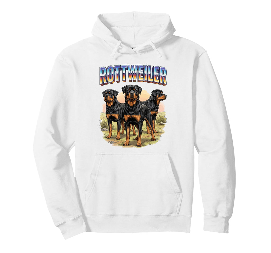 Rottweiler 90S Dog Lover 80S Hoodie - Casual Everyday Wear Men Women - T-Shirt, Sweatshirt, Hoodie