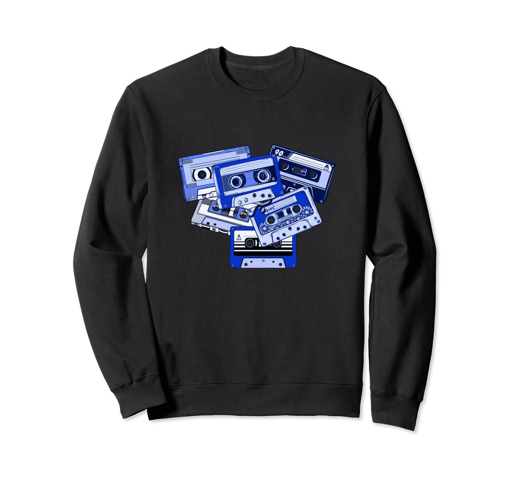 Blue Tape Cassettes Old School Blue Color Sweatshirt - Graphic Print Unisex - T-Shirt, Sweatshirt, Hoodie