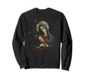 Mary Jesus Distressed 90S Goth Sweatshirt - Streetwear Style Men Women - T-Shirt, Sweatshirt, Hoodie