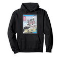 Cat Eating Sushi Surfing Kanagawa Wave Hoodie - Graphic Print Men Women - T-Shirt, Sweatshirt, Hoodie