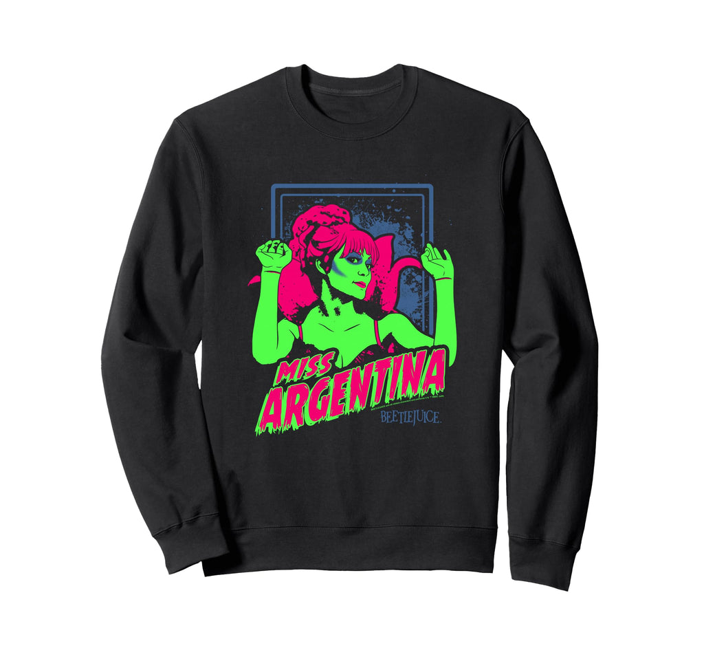 Beetlejuice Neon Miss Argentina Sweatshirt - Unique Graphic for Adults - T-Shirt, Sweatshirt, Hoodie
