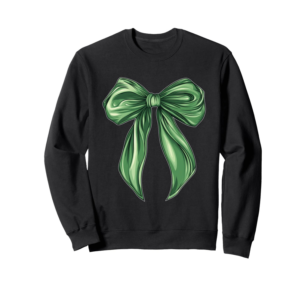 Trendy Y2K Girly Green Bow Sweatshirt - Streetwear Style for Adults - T-Shirt, Sweatshirt, Hoodie