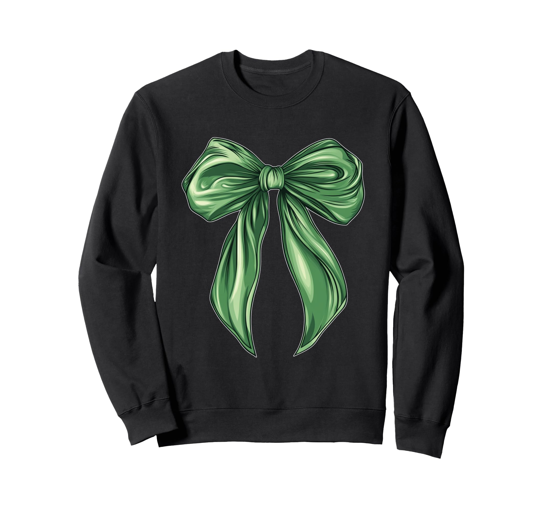 Trendy Y2K Girly Green Bow Sweatshirt - Streetwear Style for Adults - T-Shirt, Sweatshirt, Hoodie