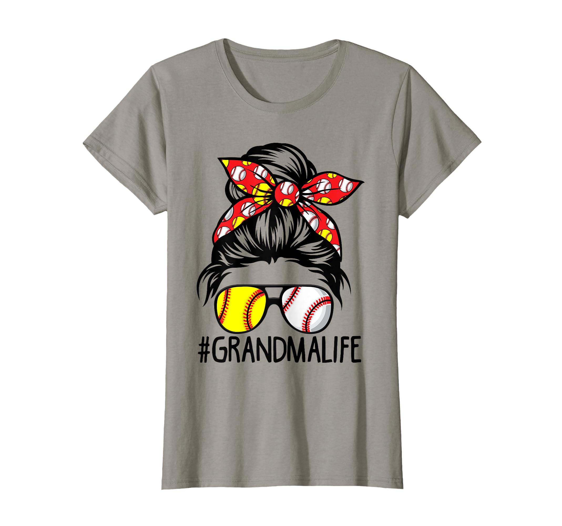 Dy Messy Bun Mothers Day Softball T-Shirt - Unique Graphic Men Women - T-Shirt, Sweatshirt, Hoodie