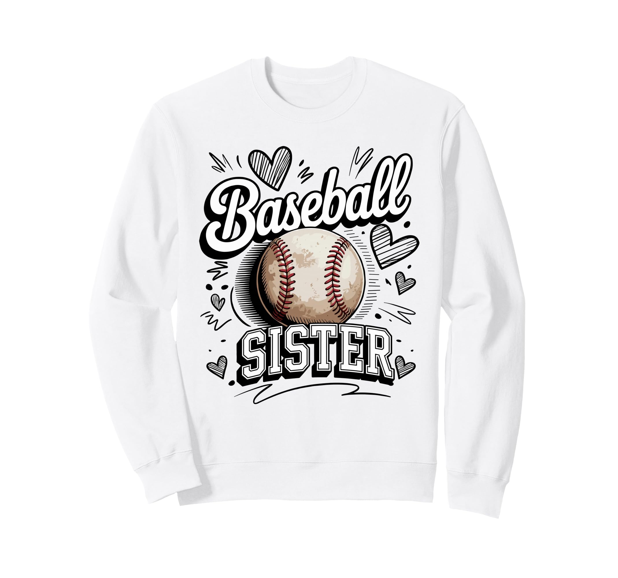 Game Day Baseball Sister Sweatshirt - Casual Everyday Wear for Adults - T-Shirt, Sweatshirt, Hoodie