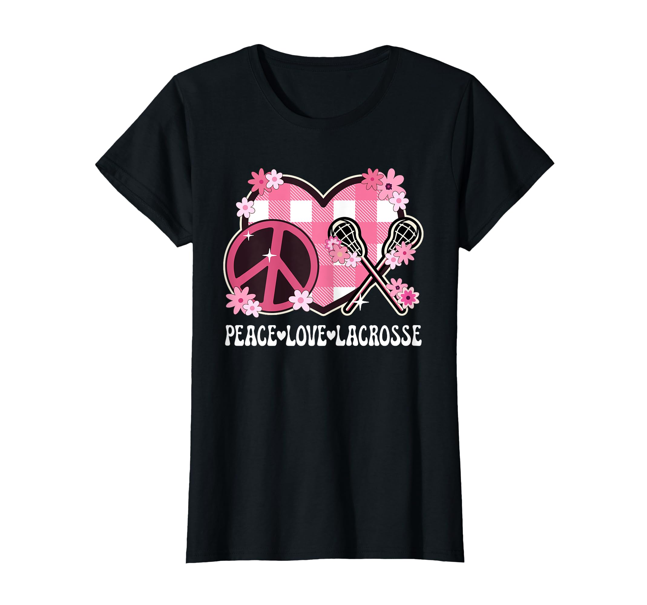 Peace Love Lacrosse Lover Outfit T-Shirt - Custom Art Print for Adults - T-Shirt, Sweatshirt, Hoodie