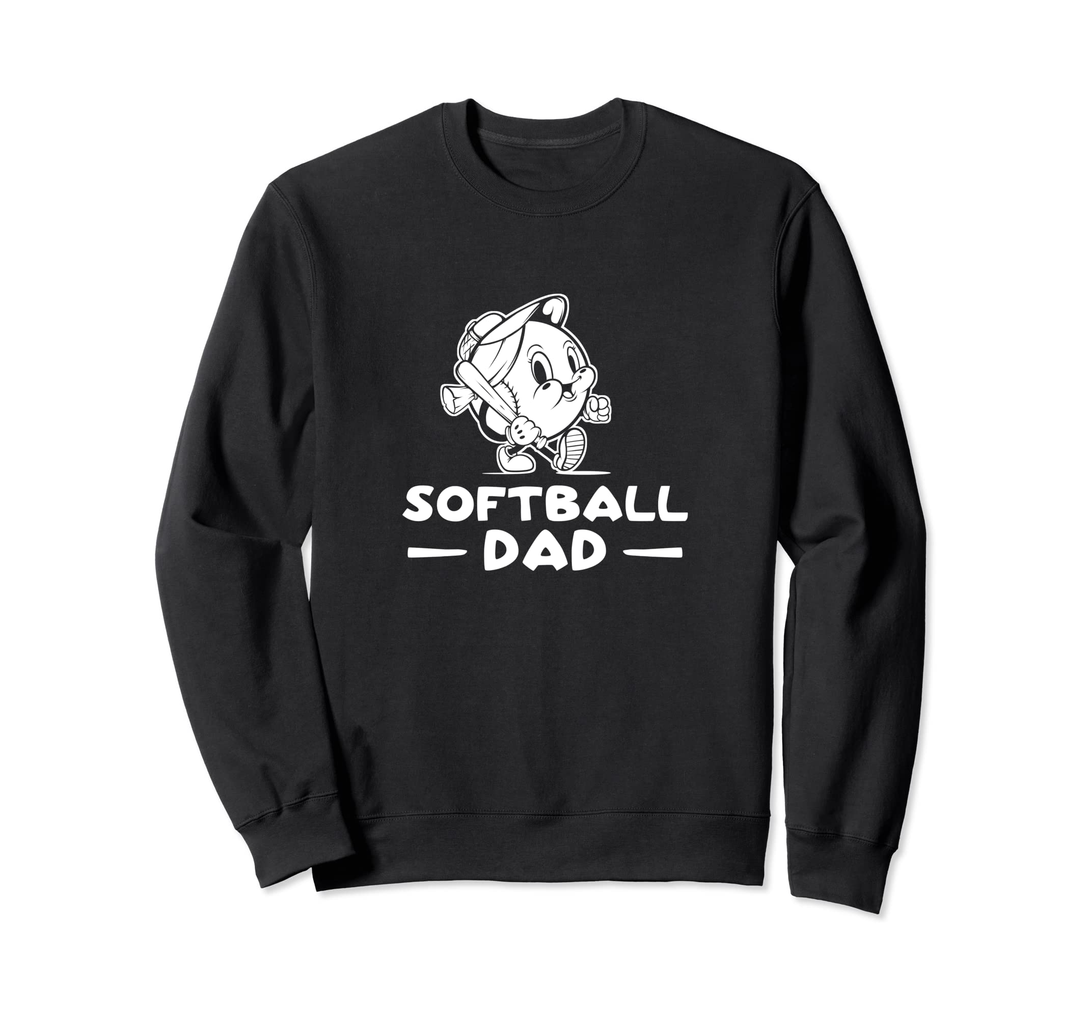 Love Softball Dad Funny Cartoon Ball Sweatshirt - Aesthetic Graphic Unisex - T-Shirt, Sweatshirt, Hoodie