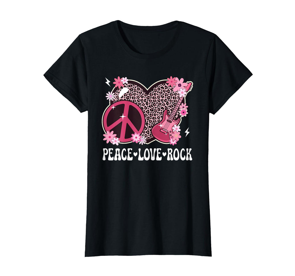 Peace Love Rock And Roll Leopard Rock T-Shirt - Streetwear Style Unisex - T-Shirt, Sweatshirt, Hoodie