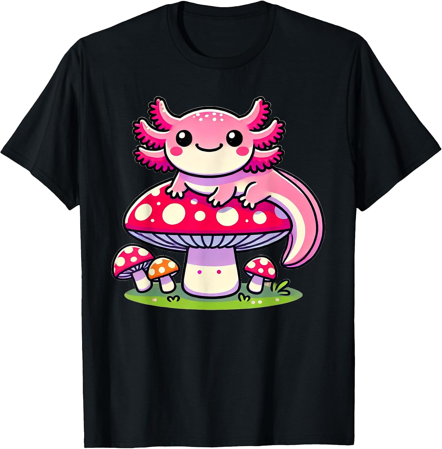 Anime Kawaii Axolotl Mushroom Apparel - Adult & Kids T-Shirts, Sweatshirts & Hoodies apparel design preview 1