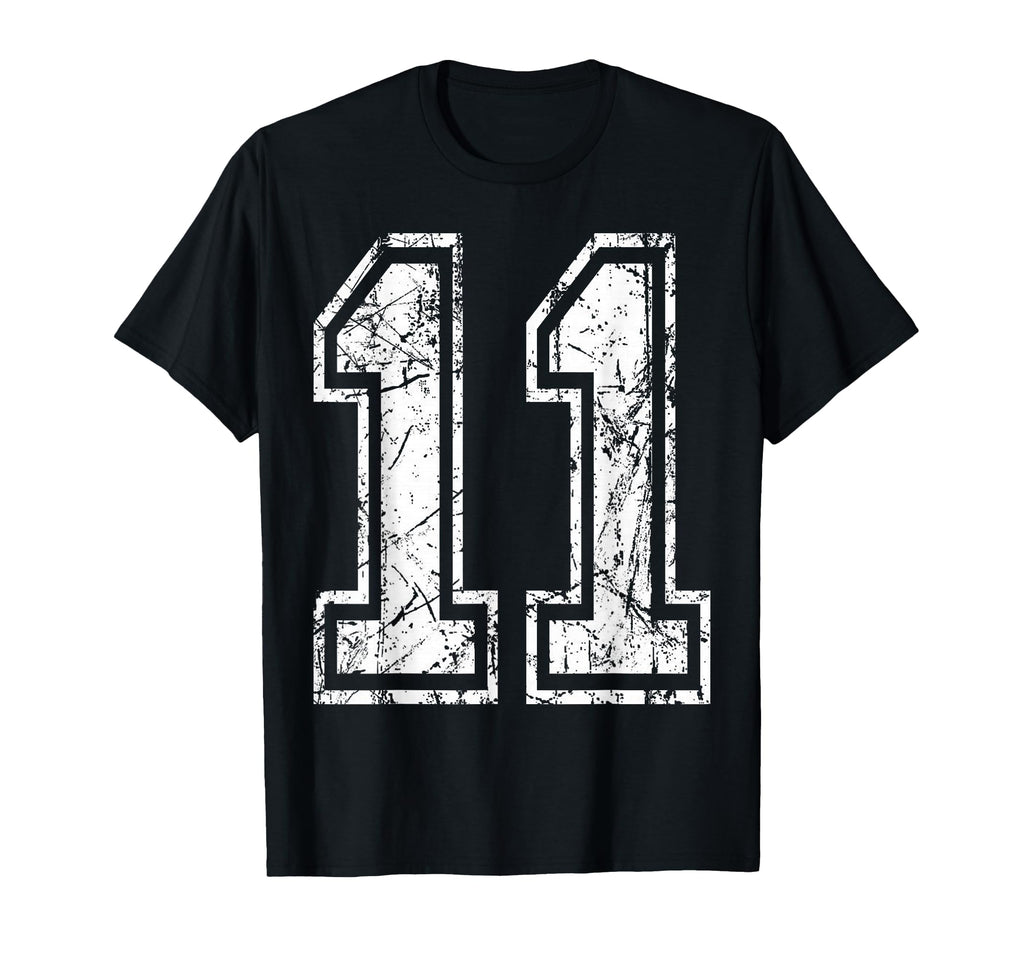 Sports Jersey Grunge Number 11 Team T-Shirt - Minimalist Print Unisex - T-Shirt, Sweatshirt, Hoodie