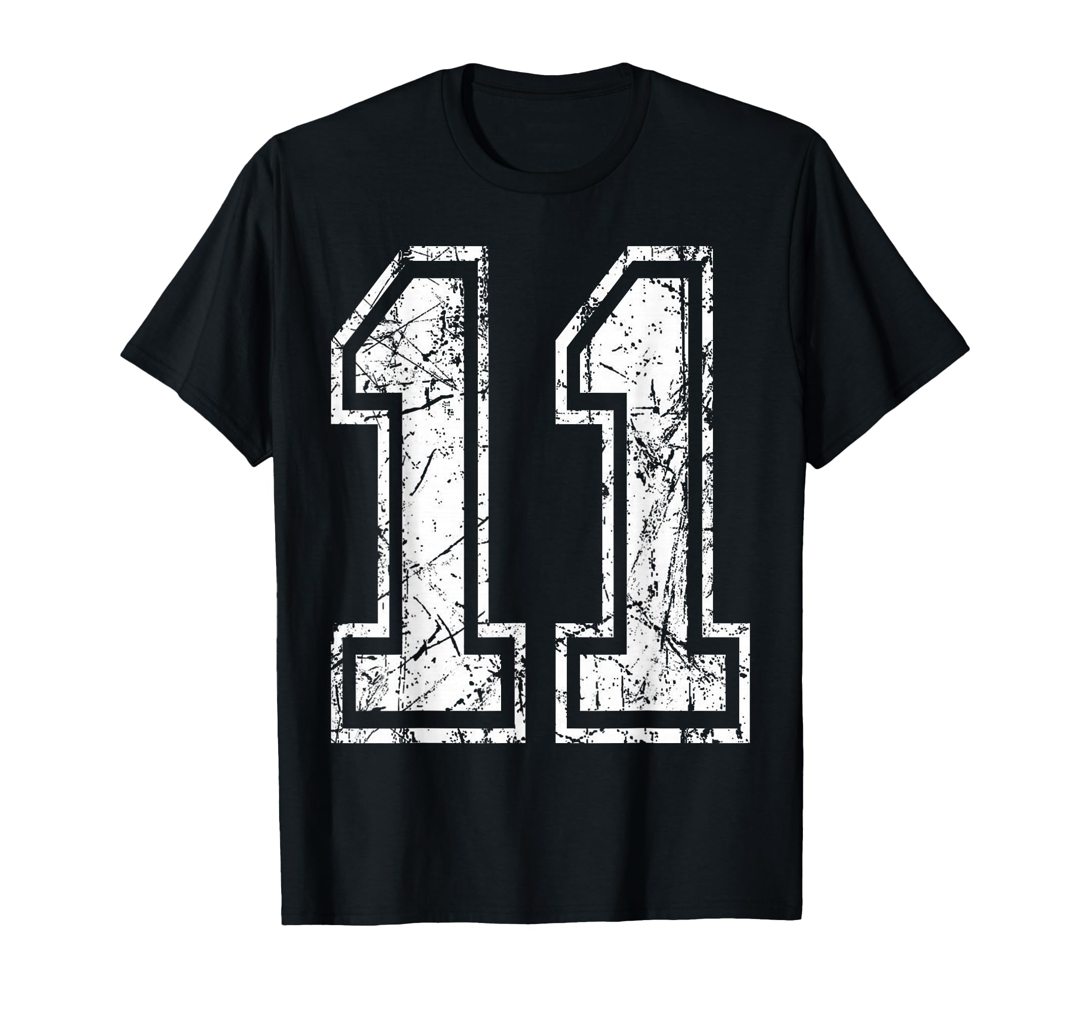 Sports Jersey Grunge Number 11 Team T-Shirt - Minimalist Print Unisex - T-Shirt, Sweatshirt, Hoodie