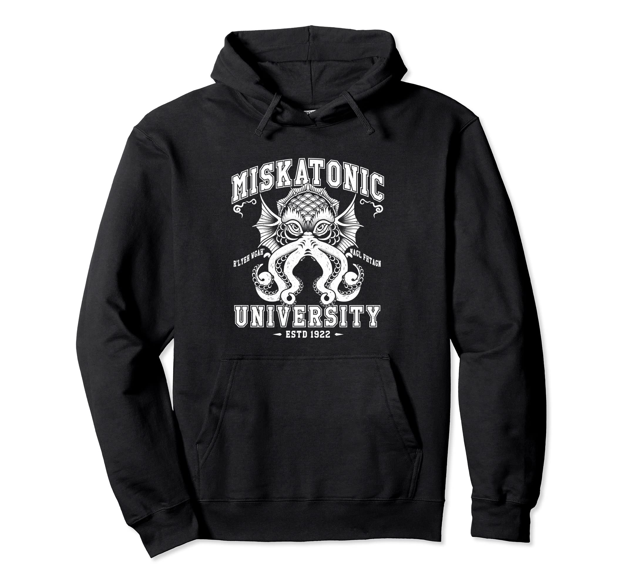 Miskatonic University Distressed Hoodie - Aesthetic Graphic Men Women - T-Shirt, Sweatshirt, Hoodie