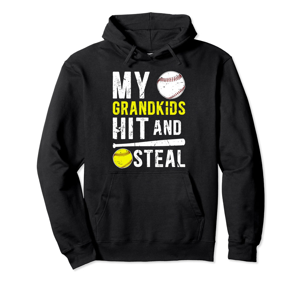 My Grandkids Hit And Steal Softball Hoodie - Custom Art Print Unisex - T-Shirt, Sweatshirt, Hoodie