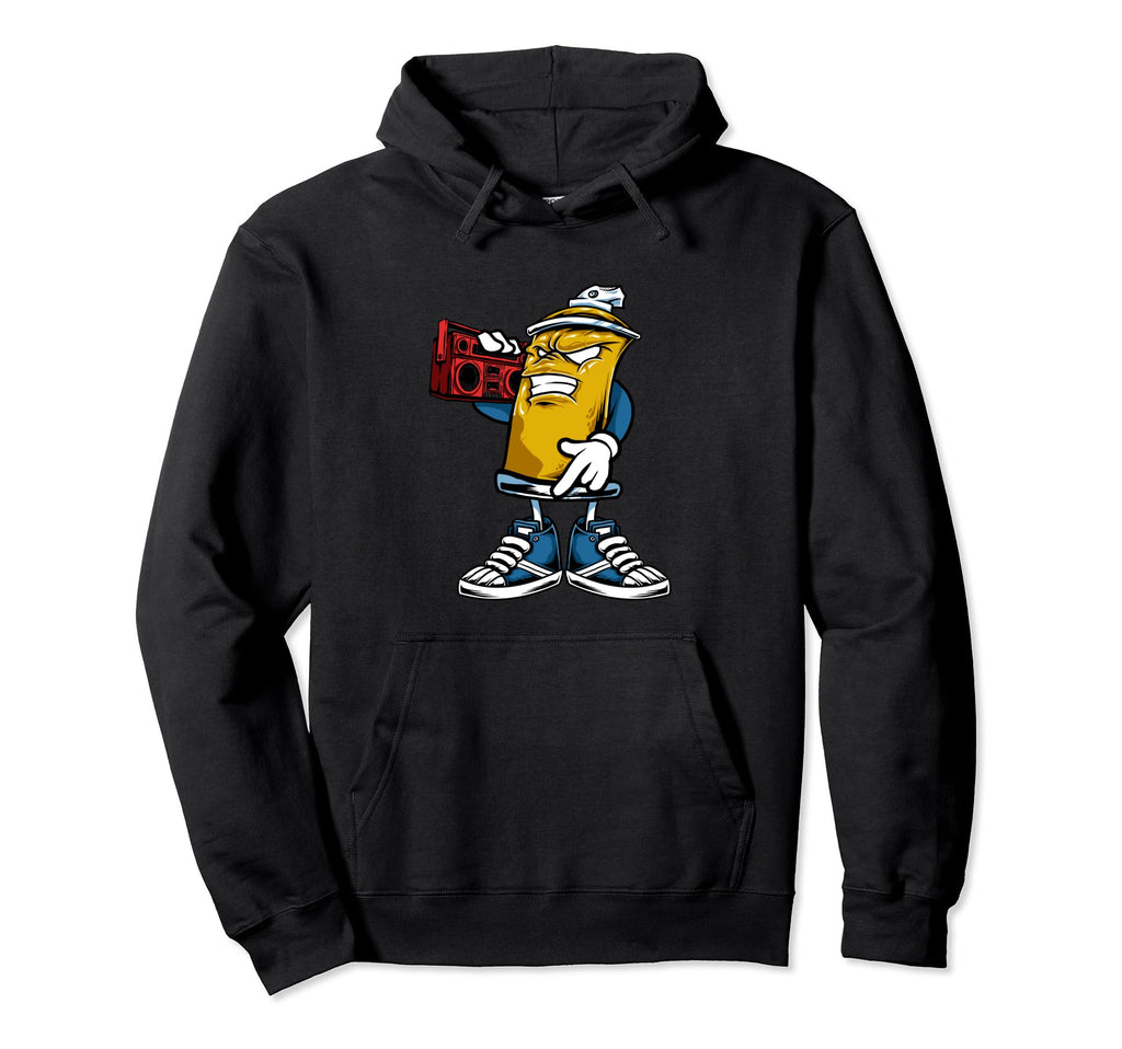 Boombox 80S 90S Hip Hop Spray Can Hoodie - Streetwear Style for Adults - T-Shirt, Sweatshirt, Hoodie