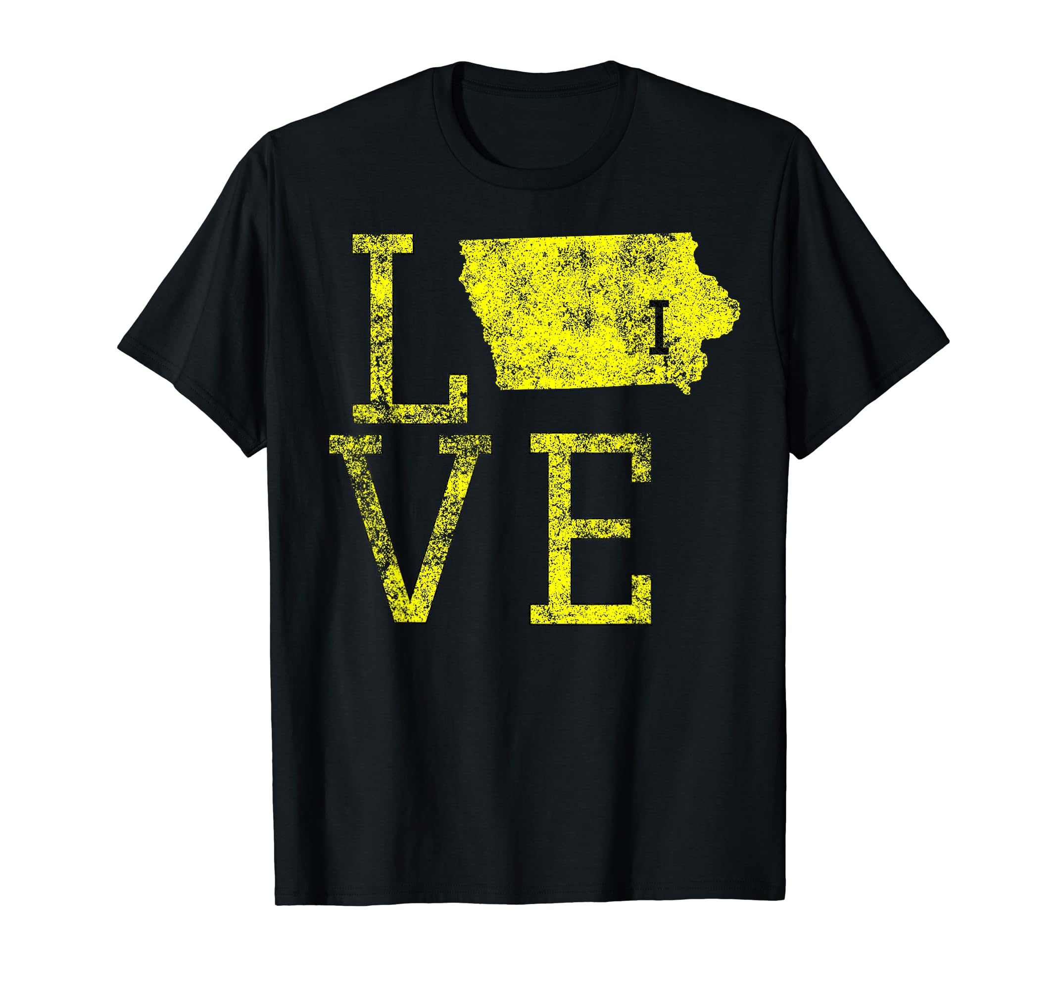 Distressed State Iowa Love T-Shirt - Casual Everyday Wear Men Women - T-Shirt, Sweatshirt, Hoodie