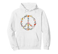 Floral Peace Sign Boho Teens Trendy Hoodie - Aesthetic Graphic for Adults - T-Shirt, Sweatshirt, Hoodie