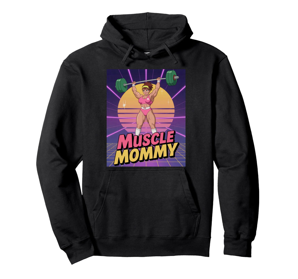 Anime Muscle Mommy Weightlifting Fitness Hoodie - Graphic Print Unisex - T-Shirt, Sweatshirt, Hoodie