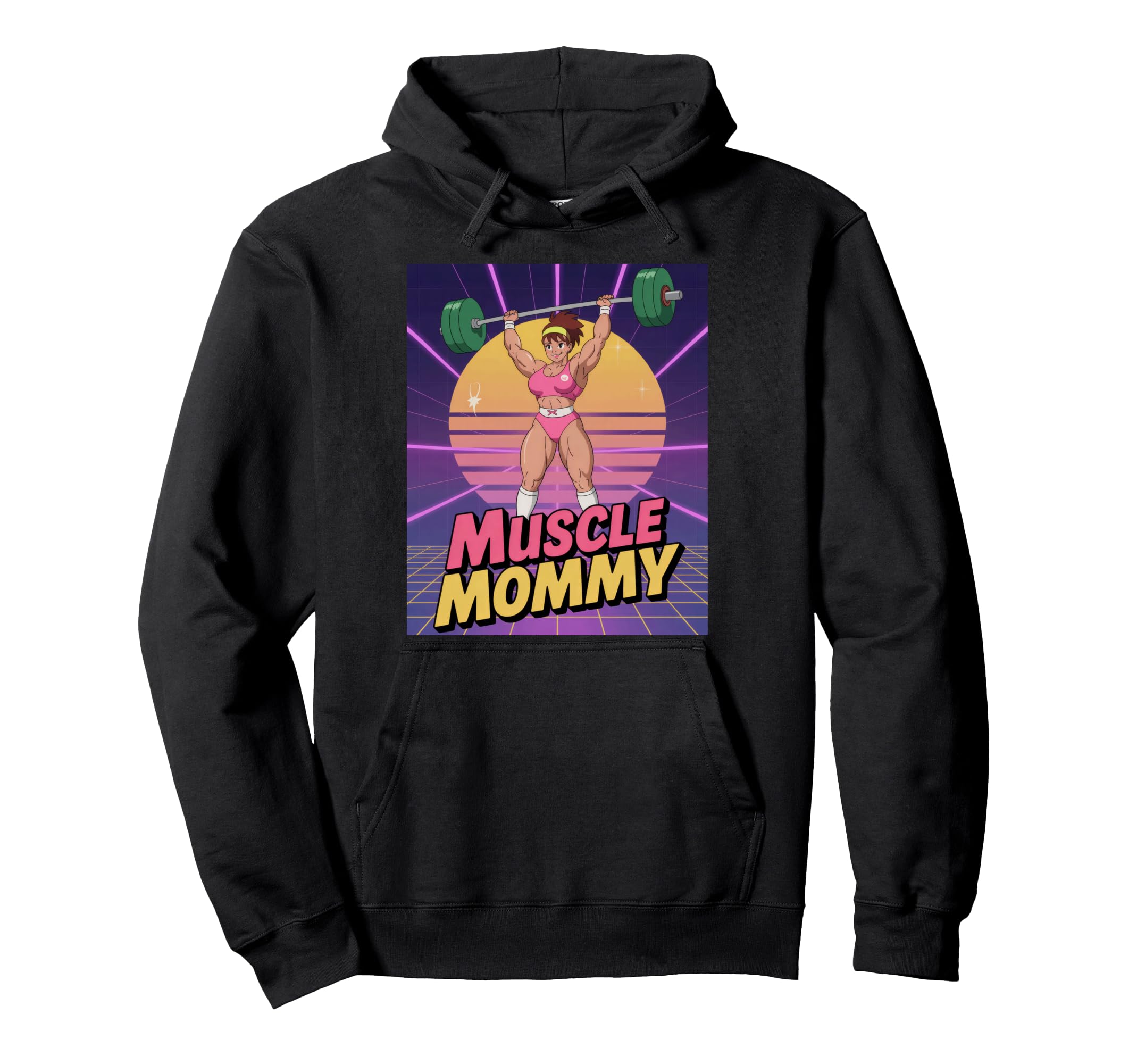 Anime Muscle Mommy Weightlifting Fitness Hoodie - Graphic Print Unisex - T-Shirt, Sweatshirt, Hoodie