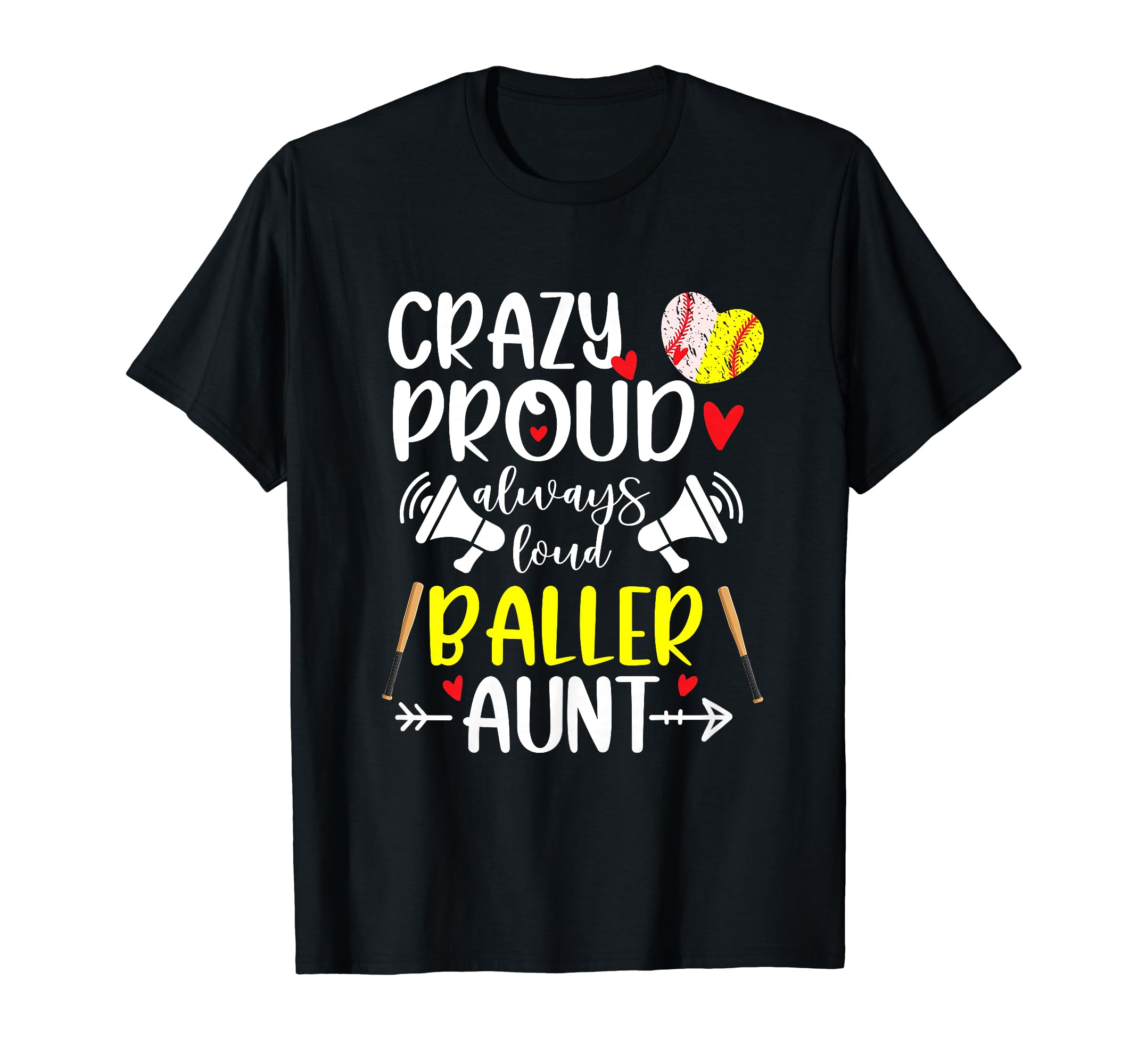 Crazy Proud Always Loud Softball T-Shirt - Casual Everyday Wear Men Women - T-Shirt, Sweatshirt, Hoodie