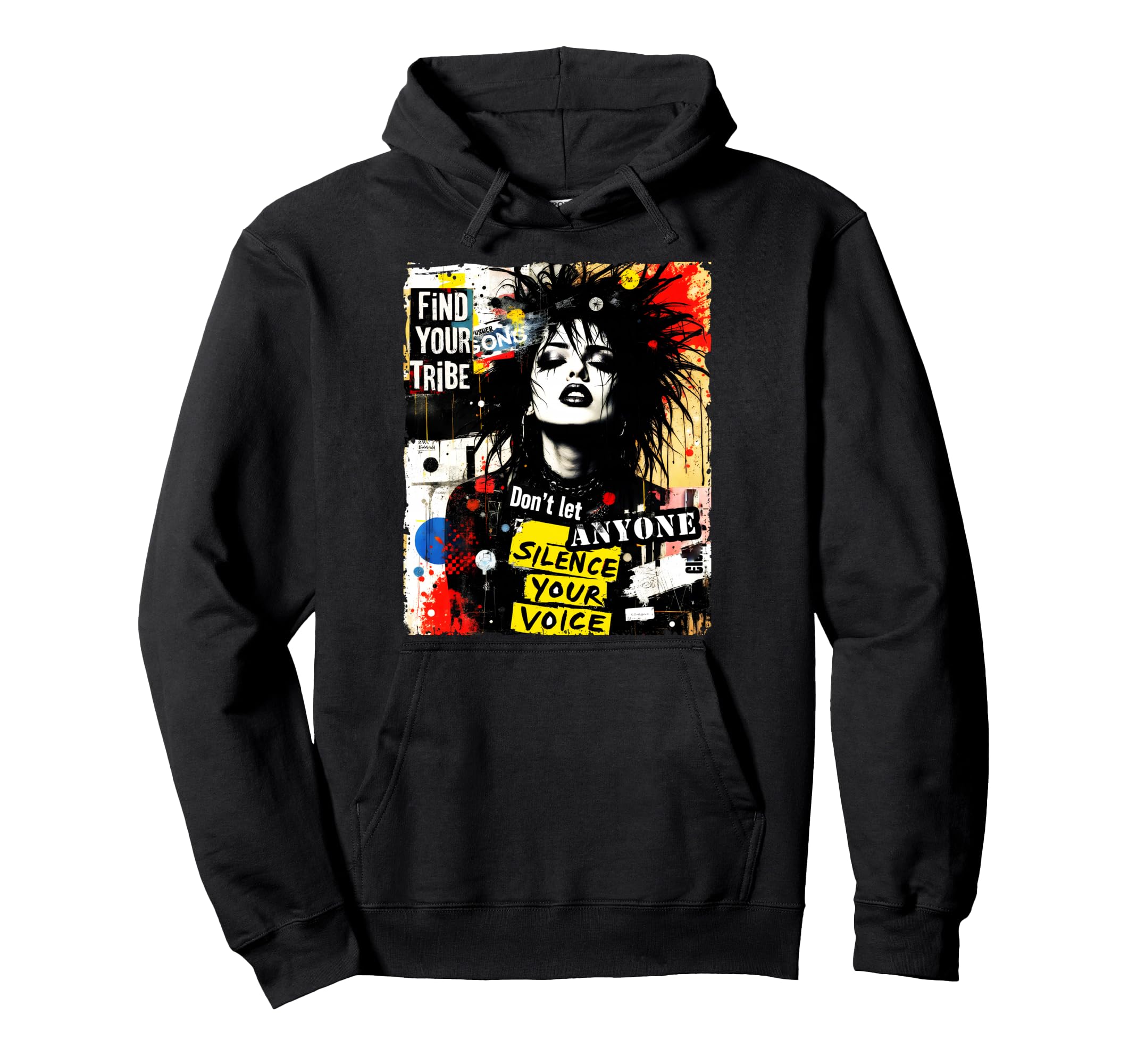 Punk Graffiti 90S Urban Grunge Art Hoodie - Fun Novelty Design Unisex - T-Shirt, Sweatshirt, Hoodie
