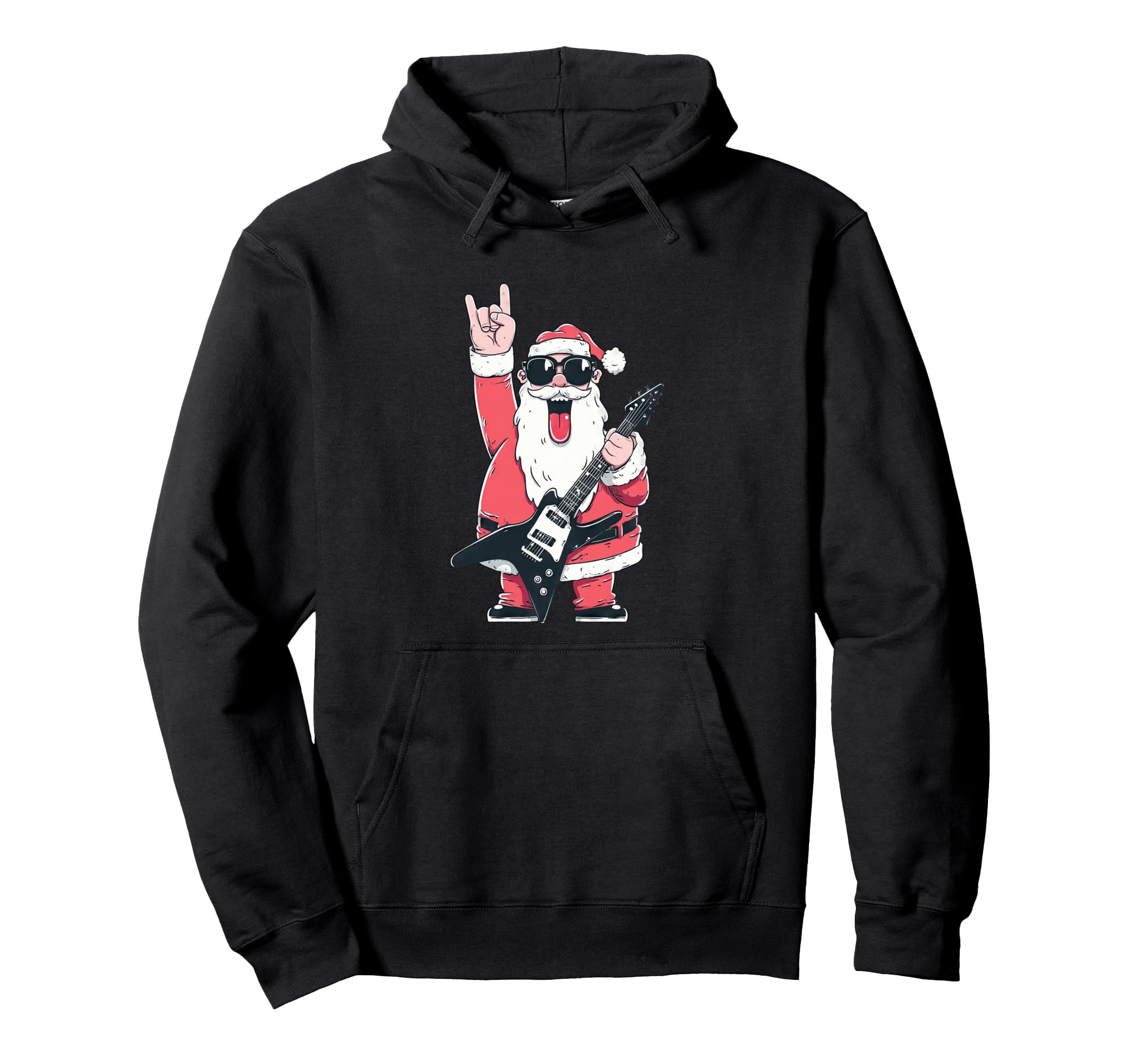 Santa Claus Rock Music Heavy Metal Hoodie - Streetwear Style for Adults - T-Shirt, Sweatshirt, Hoodie