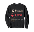 Newfoundland Dog Newfie Peace Love Sweatshirt - Graphic Print for Adults - T-Shirt, Sweatshirt, Hoodie