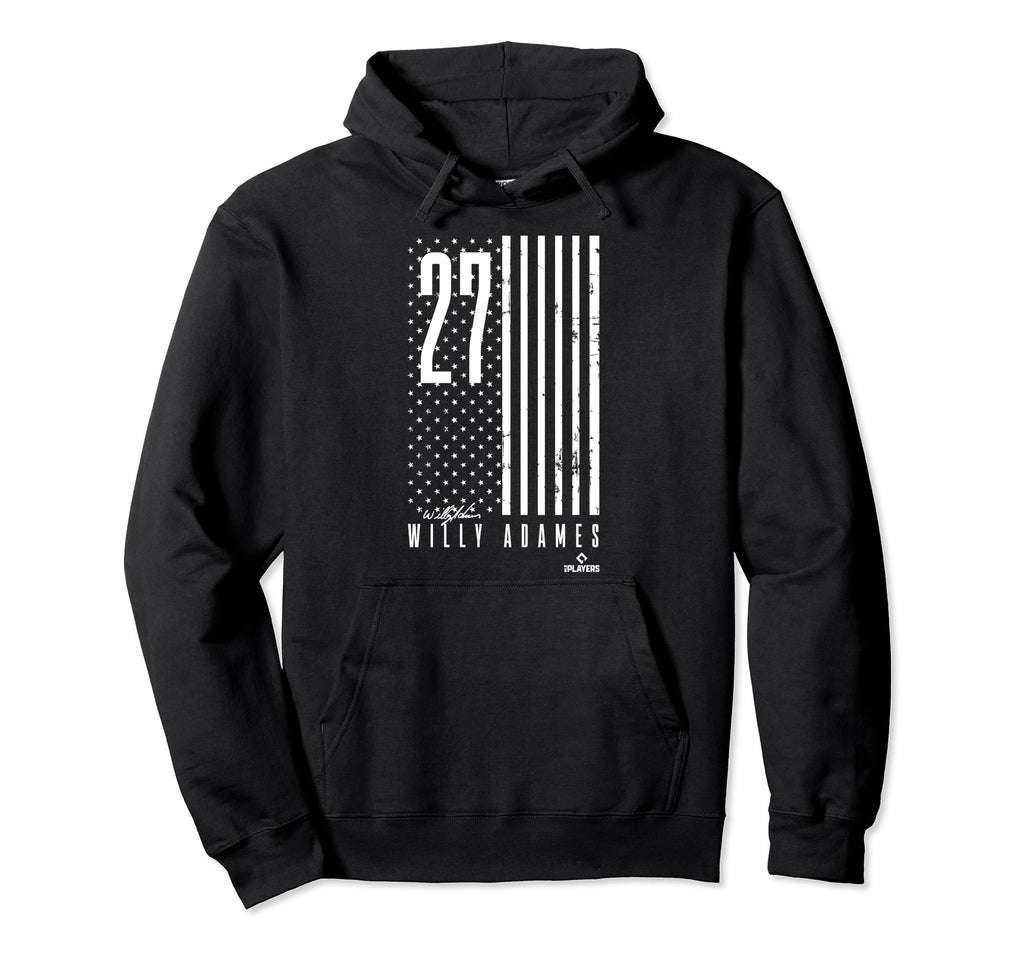 Willy Adames American Flag Milwaukee Hoodie - Unique Graphic Unisex - T-Shirt, Sweatshirt, Hoodie