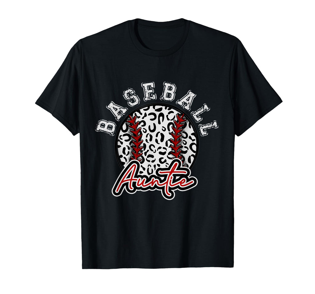 Leopard Cheetah Baseball Auntie Womens T-Shirt - Unique Graphic Unisex - T-Shirt, Sweatshirt, Hoodie