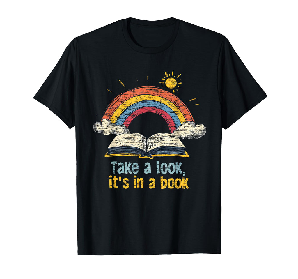 Take Its Book Reading Teacher Rainbow T-Shirt - Minimalist Print Unisex - T-Shirt, Sweatshirt, Hoodie