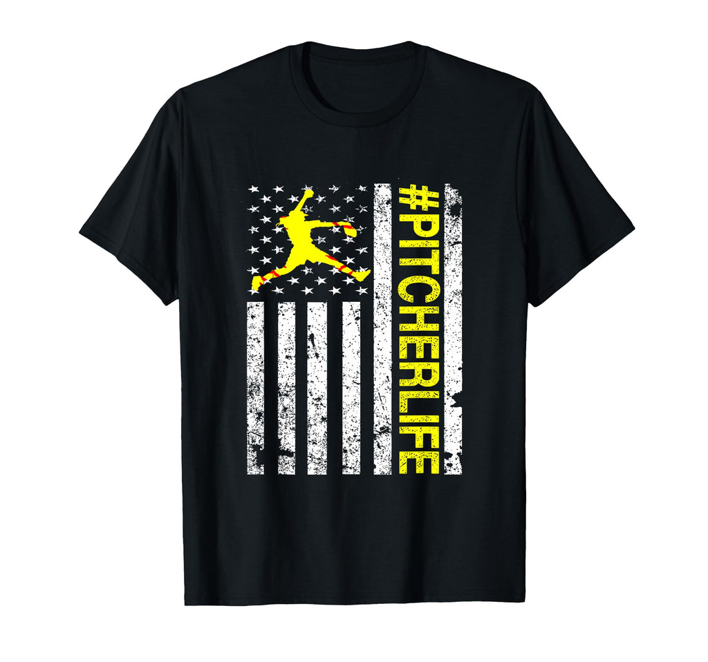Softball Pitcher Pitcher Life Us T-Shirt - Aesthetic Graphic Men Women - T-Shirt, Sweatshirt, Hoodie