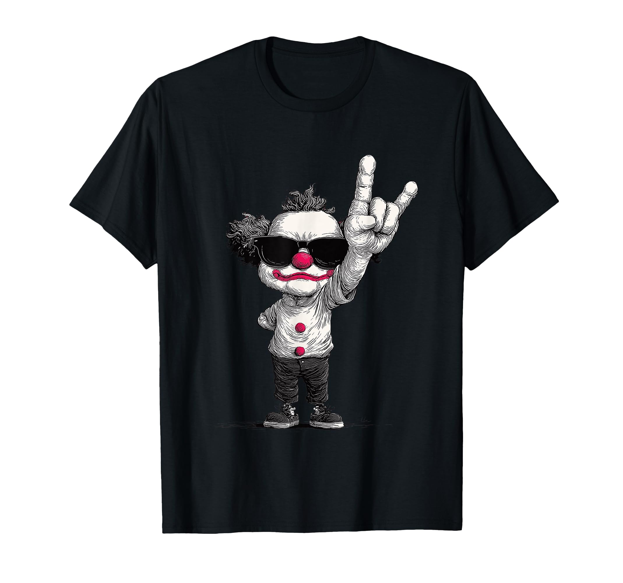 Clown Rock Hand Gesture T-Shirt - Fun Novelty Design for Adults - T-Shirt, Sweatshirt, Hoodie
