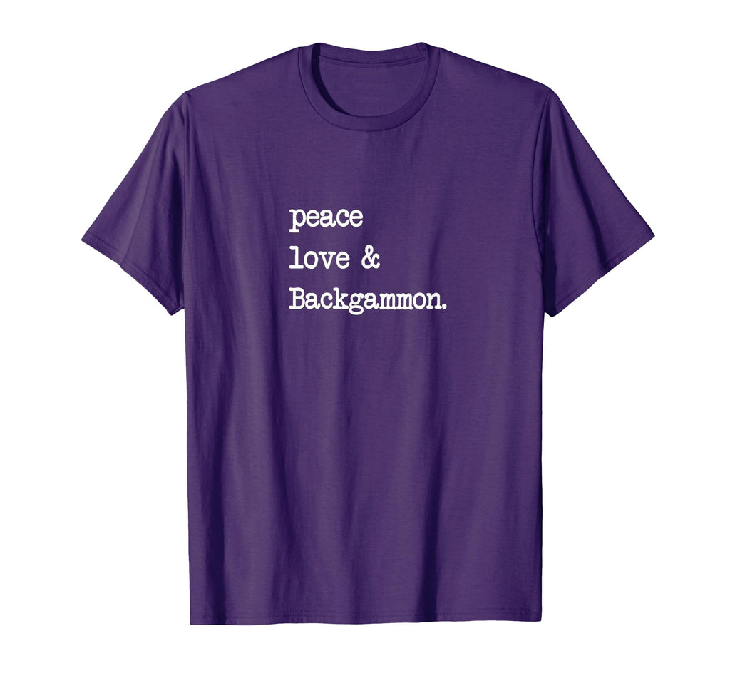 Peace Love Backgammon Dice Board Game T-Shirt - Minimalist Print Unisex - T-Shirt, Sweatshirt, Hoodie