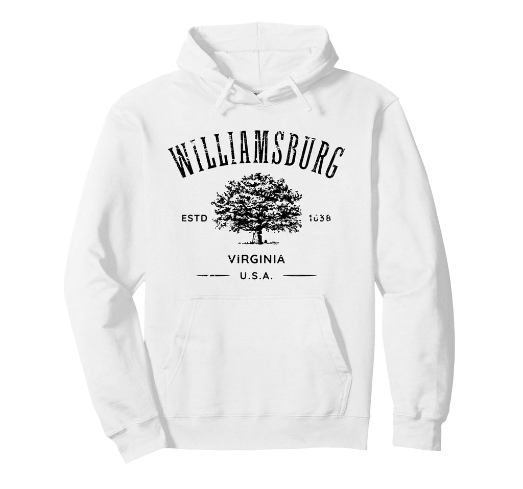 Colonial Williamsburg Virginia Distressed Hoodie - Graphic Print Men Women - T-Shirt, Sweatshirt, Hoodie