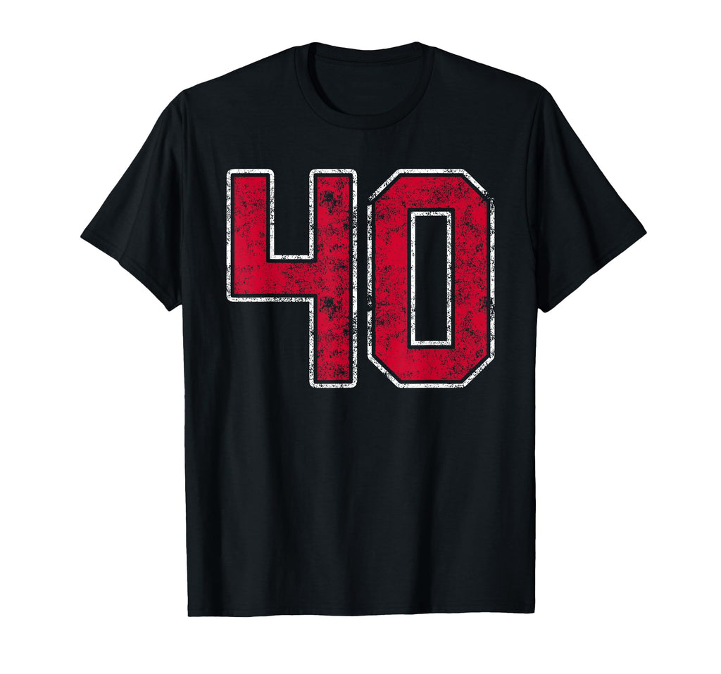 Grunge Red White Number 40 Jersey Player T-Shirt - Streetwear Style Unisex - T-Shirt, Sweatshirt, Hoodie