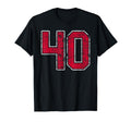 Grunge Red White Number 40 Jersey Player T-Shirt - Streetwear Style Unisex - T-Shirt, Sweatshirt, Hoodie