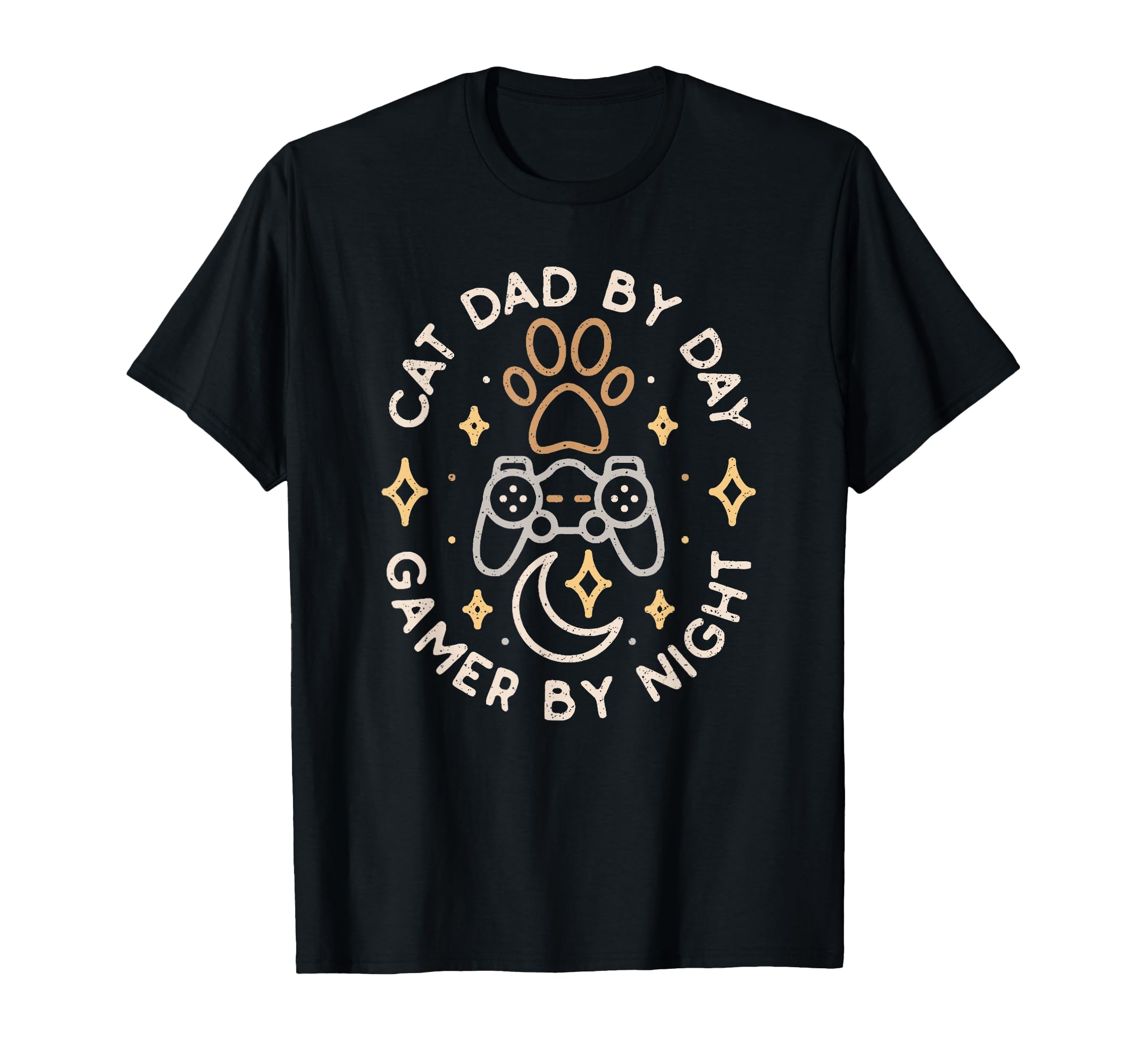 Cat Dad Day Gamer Night Games Lover T-Shirt - Novelty Apparel for Adults - T-Shirt, Sweatshirt, Hoodie