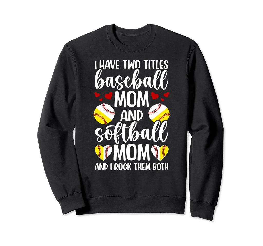 Baseball Mom And Softball Mom Sweatshirt - Minimalist Print Men Women - T-Shirt, Sweatshirt, Hoodie