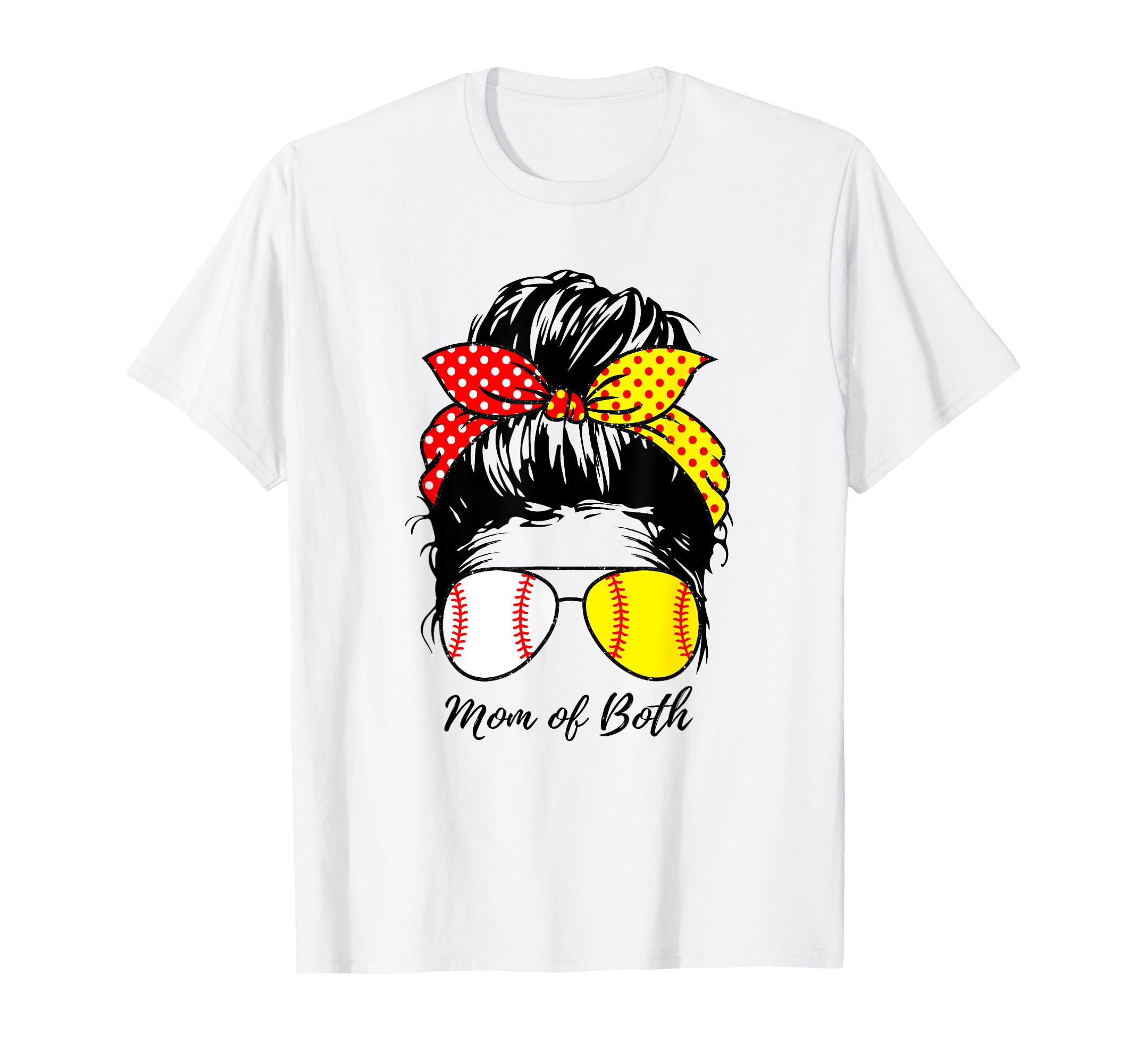 Baseball Mom Softball Mom Both Messy T-Shirt - Minimalist Print for Adults - T-Shirt, Sweatshirt, Hoodie