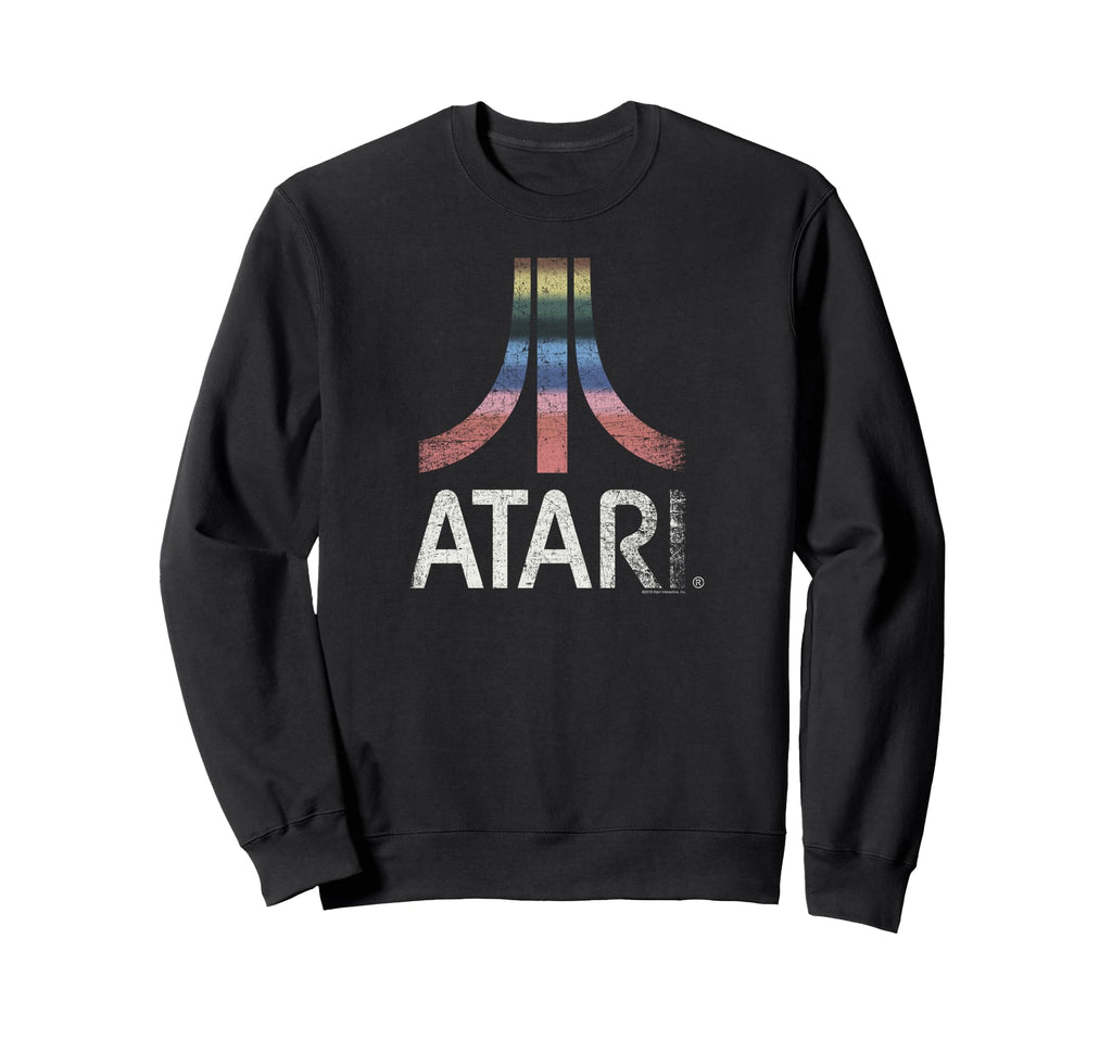 Atari Rainbow Distressed Logo Sweatshirt - Casual Everyday Wear Men Women - T-Shirt, Sweatshirt, Hoodie
